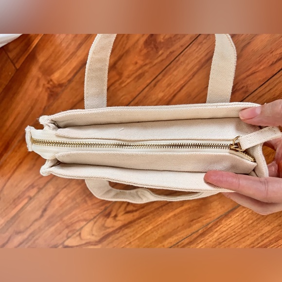 Nina Ricci Small & Dainty Beige and Pink Checkered Tote - Picture 5 of 6